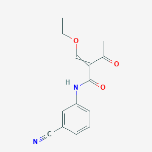 molecular formula C14H14N2O3 B14580643 N-(3-Cyanophenyl)-2-(ethoxymethylidene)-3-oxobutanamide CAS No. 61643-79-6
