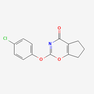 molecular formula C13H10ClNO3 B14580679 Cyclopent[e]-1,3-oxazin-4(5H)-one, 2-(4-chlorophenoxy)-6,7-dihydro- CAS No. 61387-22-2