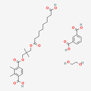 molecular formula C35H48O14 B14580702 Benzene-1,3-dicarboxylic acid;4-[3-(9-carboxynonanoyloxy)-2,2-dimethylpropoxy]carbonyl-2,3-dimethylbenzoic acid;ethane-1,2-diol CAS No. 61412-73-5
