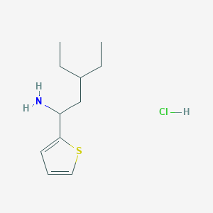 molecular formula C11H20ClNS B1458073 3-Ethyl-1-(thiophen-2-yl)pentan-1-amine hydrochloride CAS No. 1864057-68-0