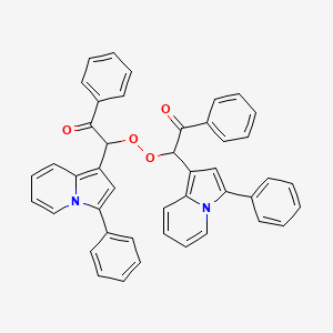 molecular formula C44H32N2O4 B14580740 Ethanone, 2,2'-dioxybis[1-phenyl-2-(3-phenyl-1-indolizinyl)- CAS No. 61453-99-4