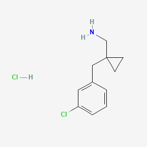 molecular formula C11H15Cl2N B1458075 [1-(3-Chlorobenzyl)cyclopropyl]methanamine hydrochloride CAS No. 1439898-23-3