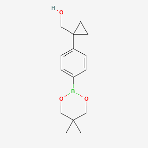 molecular formula C15H21BO3 B1458078 (1-(4-(5,5-Dimethyl-1,3,2-dioxaborinan-2-yl)phenyl)cyclopropyl)methanol CAS No. 1467060-42-9