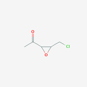 molecular formula C5H7ClO2 B14580808 Ethanone, 1-[3-(chloromethyl)oxiranyl]- CAS No. 61170-72-7