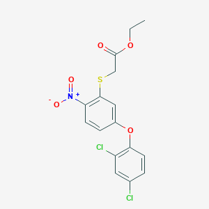 molecular formula C16H13Cl2NO5S B14580854 Ethyl {[5-(2,4-dichlorophenoxy)-2-nitrophenyl]sulfanyl}acetate CAS No. 61611-40-3