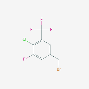 molecular formula C8H4BrClF4 B1458088 5-(Bromomethyl)-2-chloro-1-fluoro-3-(trifluoromethyl)benzene CAS No. 1431329-80-4
