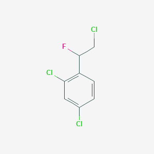 molecular formula C8H6Cl3F B14580965 Benzene, 2,4-dichloro-1-(2-chloro-1-fluoroethyl)- CAS No. 61592-51-6