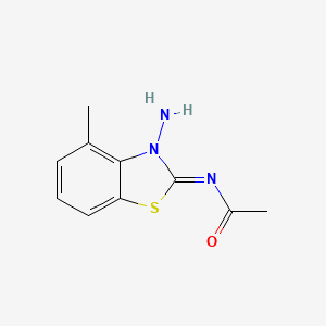 molecular formula C10H11N3OS B14580975 N-(3-Amino-4-methyl-1,3-benzothiazol-2(3H)-ylidene)acetamide CAS No. 61321-65-1