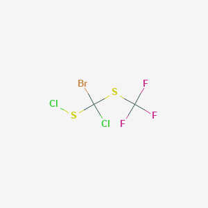 molecular formula C2BrCl2F3S2 B14581031 Bromo(chloro)(chlorosulfanyl)[(trifluoromethyl)sulfanyl]methane CAS No. 61363-04-0