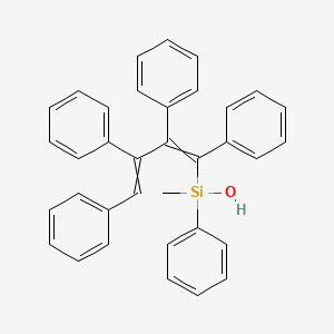 molecular formula C35H30OSi B14581109 Methyl(phenyl)(1,2,3,4-tetraphenylbuta-1,3-dien-1-yl)silanol CAS No. 61542-12-9