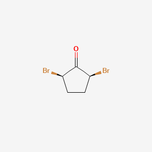 molecular formula C5H6Br2O B14581153 Cyclopentanone, 2,5-dibromo-, cis- CAS No. 61209-44-7