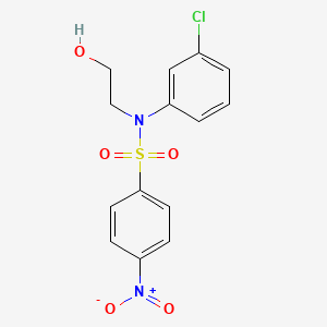molecular formula C14H13ClN2O5S B14581270 N-(3-Chlorophenyl)-N-(2-hydroxyethyl)-4-nitrobenzene-1-sulfonamide CAS No. 61040-66-2