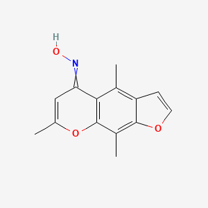 molecular formula C14H13NO3 B14581275 N-(4,7,9-Trimethyl-5H-furo[3,2-g][1]benzopyran-5-ylidene)hydroxylamine CAS No. 61169-99-1