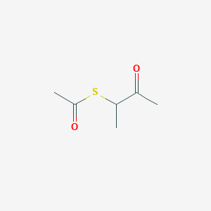 molecular formula C6H10O2S B14581295 Ethanethioic acid, S-(1-methyl-2-oxopropyl) ester CAS No. 61323-21-5