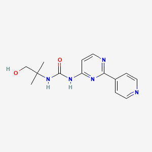 molecular formula C14H17N5O2 B14581309 N-(1-Hydroxy-2-methylpropan-2-yl)-N'-[2-(pyridin-4-yl)pyrimidin-4-yl]urea CAS No. 61310-27-8