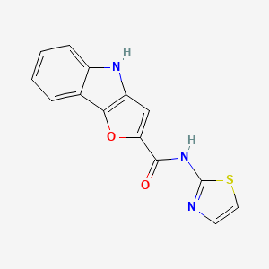 molecular formula C14H9N3O2S B14581348 N-(1,3-Thiazol-2-YL)-4H-furo[3,2-B]indole-2-carboxamide CAS No. 61104-02-7