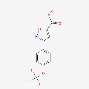 molecular formula C12H8F3NO4 B1458136 Methyl 3-(4-(trifluoromethoxy)phenyl)isoxazole-5-carboxylate CAS No. 1570497-01-6