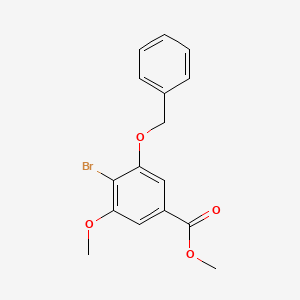 molecular formula C16H15BrO4 B1458143 Methyl 3-(benzyloxy)-4-bromo-5-methoxybenzoate CAS No. 1562340-46-8