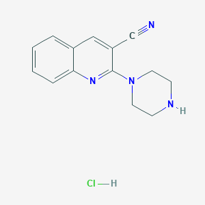 molecular formula C14H15ClN4 B1458144 2-(Piperazin-1-yl)quinolin-3-carbonitrile Hydrochloride CAS No. 1333258-10-8