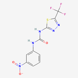 molecular formula C10H6F3N5O3S B14581524 N-(3-Nitrophenyl)-N'-[5-(trifluoromethyl)-1,3,4-thiadiazol-2-yl]urea CAS No. 61516-33-4