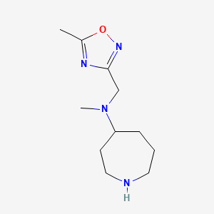molecular formula C11H20N4O B1458153 N-methyl-N-[(5-methyl-1,2,4-oxadiazol-3-yl)methyl]azepan-4-amine CAS No. 1692634-99-3
