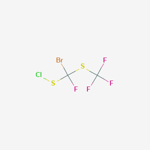 molecular formula C2BrClF4S2 B14581530 Bromo(chlorosulfanyl)fluoro[(trifluoromethyl)sulfanyl]methane CAS No. 61363-02-8