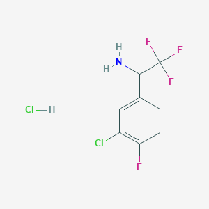 1-(3-Chloro-4-fluorophenyl)-2,2,2-trifluoroethan-1-amine hydrochloride