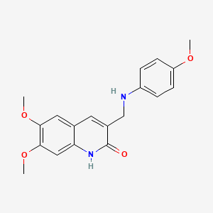 6,7-dimethoxy-3-{[(4-methoxyphenyl)amino]methyl}quinolin-2(1H)-one