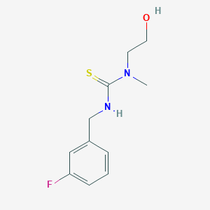 molecular formula C11H15FN2OS B14581623 N'-[(3-Fluorophenyl)methyl]-N-(2-hydroxyethyl)-N-methylthiourea CAS No. 61290-73-1