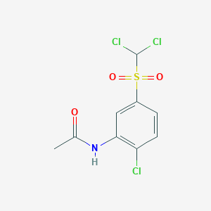 molecular formula C9H8Cl3NO3S B14581646 N-[2-Chloro-5-(dichloromethanesulfonyl)phenyl]acetamide CAS No. 61497-39-0