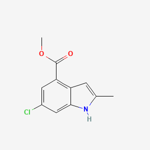 molecular formula C11H10ClNO2 B1458174 methyl 6-chloro-2-methyl-1H-indole-4-carboxylate CAS No. 1260385-54-3