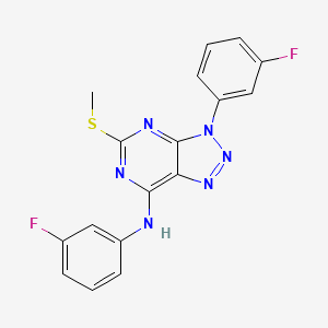 N,3-bis(3-fluorophenyl)-5-(methylsulfanyl)-3H-[1,2,3]triazolo[4,5-d]pyrimidin-7-amine