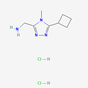 molecular formula C8H16Cl2N4 B1458201 (5-cyclobutyl-4-methyl-4H-1,2,4-triazol-3-yl)methanamine dihydrochloride CAS No. 1461713-31-4