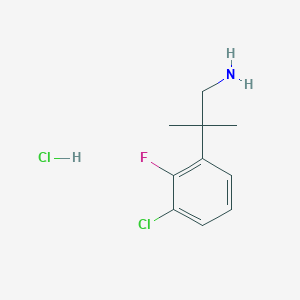 molecular formula C10H14Cl2FN B1458220 2-(3-Chloro-2-fluorophenyl)-2-methylpropan-1-amine hydrochloride CAS No. 1797306-72-9