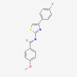 molecular formula C17H13FN2OS B14582215 N-[4-(4-Fluorophenyl)-1,3-thiazol-2-yl]-1-(4-methoxyphenyl)methanimine CAS No. 61383-77-5