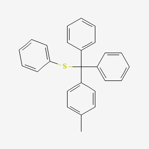 molecular formula C26H22S B14582242 Benzene, 1-[diphenyl(phenylthio)methyl]-4-methyl- CAS No. 61623-65-2