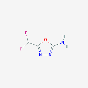 molecular formula C3H3F2N3O B1458242 5-(二氟甲基)-1,3,4-噁二唑-2-胺 CAS No. 1597679-65-6