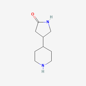 molecular formula C9H16N2O B1458243 4-(Piperidin-4-yl)pyrrolidin-2-one CAS No. 1565677-59-9