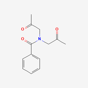 molecular formula C13H15NO3 B14582498 Benzamide, N,N-bis(2-oxopropyl)- CAS No. 61636-38-2