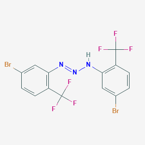 molecular formula C14H7Br2F6N3 B1458262 1,3-Bis[5-bromo-2-(trifluoromethyl)phenyl]triaz-1-ene CAS No. 1423040-58-7