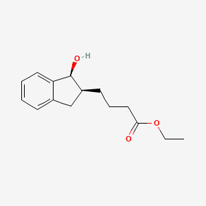 molecular formula C15H20O3 B14582624 ethyl 4-[(1S,2S)-1-hydroxy-2,3-dihydro-1H-inden-2-yl]butanoate CAS No. 61601-29-4