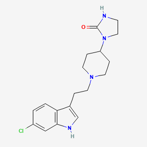 molecular formula C18H23ClN4O B14582687 1-{1-[2-(6-Chloro-1H-indol-3-yl)ethyl]piperidin-4-yl}imidazolidin-2-one CAS No. 61220-25-5