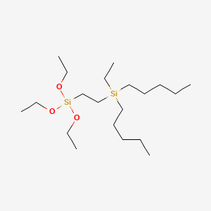 molecular formula C20H46O3Si2 B14582734 Ethyl(dipentyl)[2-(triethoxysilyl)ethyl]silane CAS No. 61210-68-2