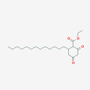 molecular formula C22H38O4 B14582783 Ethyl 2,4-dioxo-6-tridecylcyclohexane-1-carboxylate CAS No. 61621-60-1