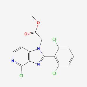 molecular formula C15H10Cl3N3O2 B1458281 Methyl 2-(4-chloro-2-(2,6-dichlorophenyl)-1H-imidazo[4,5-c]pyridin-1-yl)acetate CAS No. 1439820-87-7