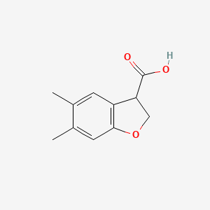 molecular formula C11H12O3 B1458287 5,6-Dimethyl-2,3-dihydro-1-benzofuran-3-carboxylic acid CAS No. 1501283-66-4