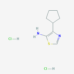 molecular formula C8H14Cl2N2S B1458291 4-Cyclopentyl-1,3-thiazol-5-amine dihydrochloride CAS No. 1461708-28-0
