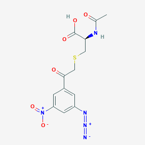 molecular formula C13H13N5O6S B14582997 N-Acetyl-S-[2-(3-azido-5-nitrophenyl)-2-oxoethyl]-L-cysteine CAS No. 61340-99-6