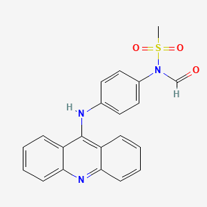molecular formula C21H17N3O3S B14582999 N-{4-[(Acridin-9-yl)amino]phenyl}-N-(methanesulfonyl)formamide CAS No. 61058-49-9