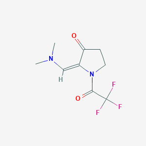 molecular formula C9H11F3N2O2 B1458302 2-Dimethylaminomethylene-1-(2,2,2-trifluoro-acetyl)-pyrrolidin-3-one CAS No. 1383734-88-0